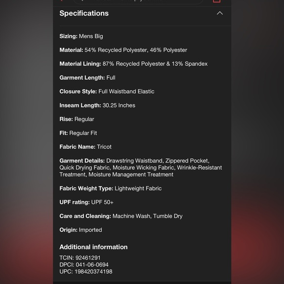 Men's 360 Lifestyle Drawstring Pants - All In Motion Gray XL Moisture Wicking - Picture 5 of 13